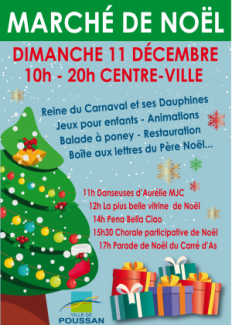 Affiche - marché de noël poussan © ville de poussan