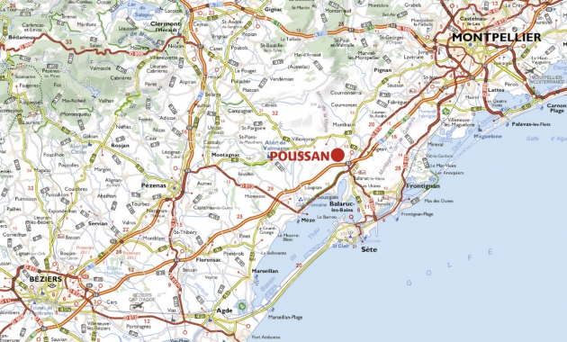 Poussan situation géo