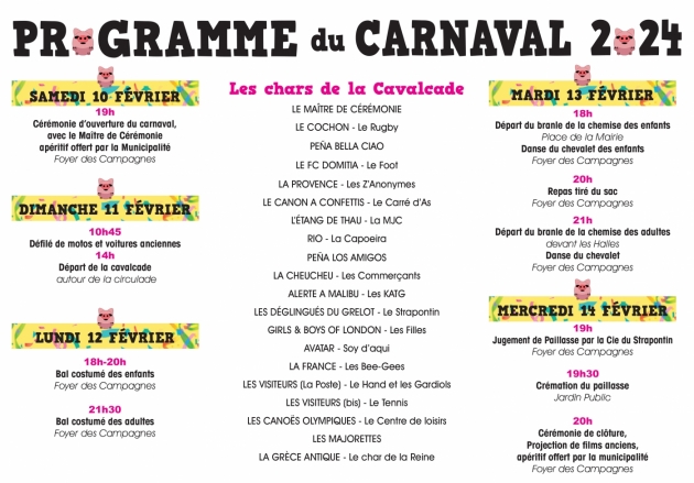 Programme Carnaval 2024